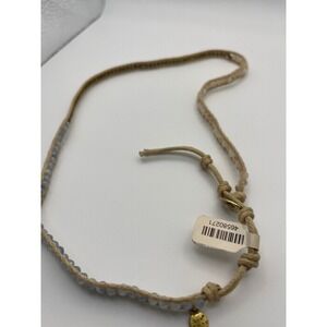 Liv Thai‎ Beaded Wrap Bracelet Tan Gold Boho Neutral Faceted Glass Beads NEW